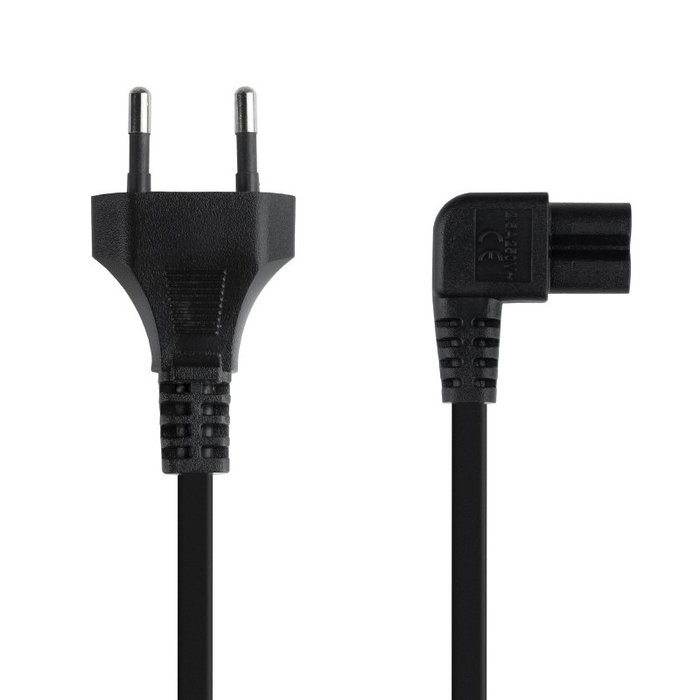 Nanocable Cable Alimentación Acodado CEE7/16/M-C7/H Negro 3.0 m